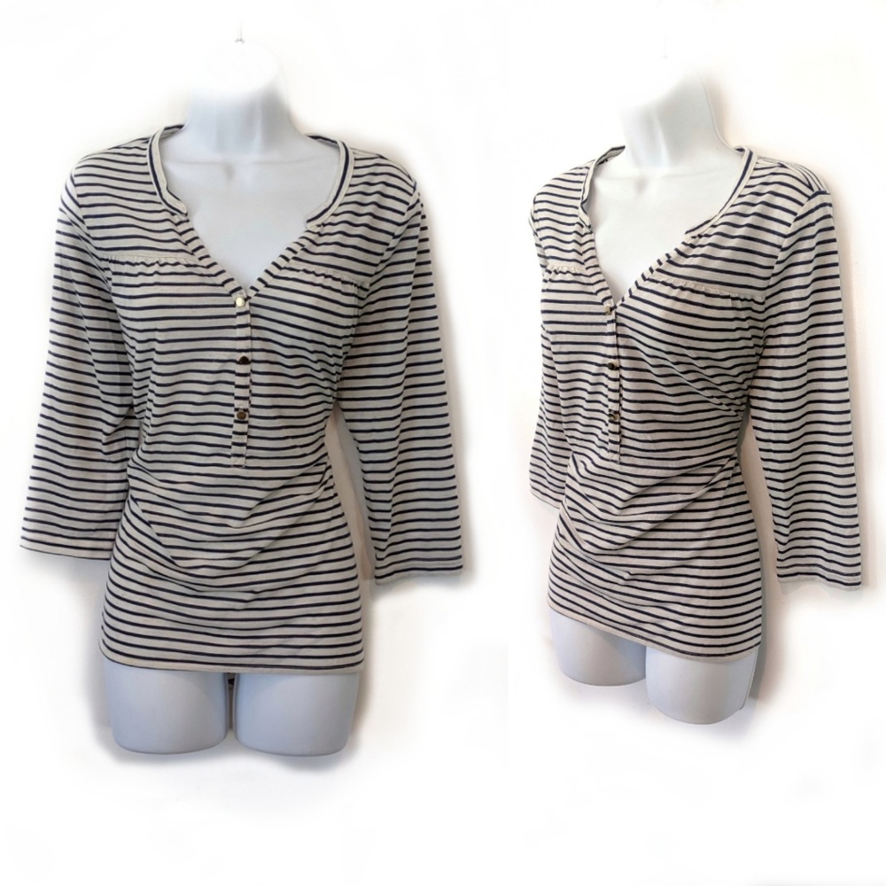 H&M Black and White Striped Button Shirt